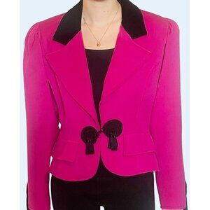 Vintage OSCAR DE LA RENTA Hot Pink Blazer Jacket Size Small